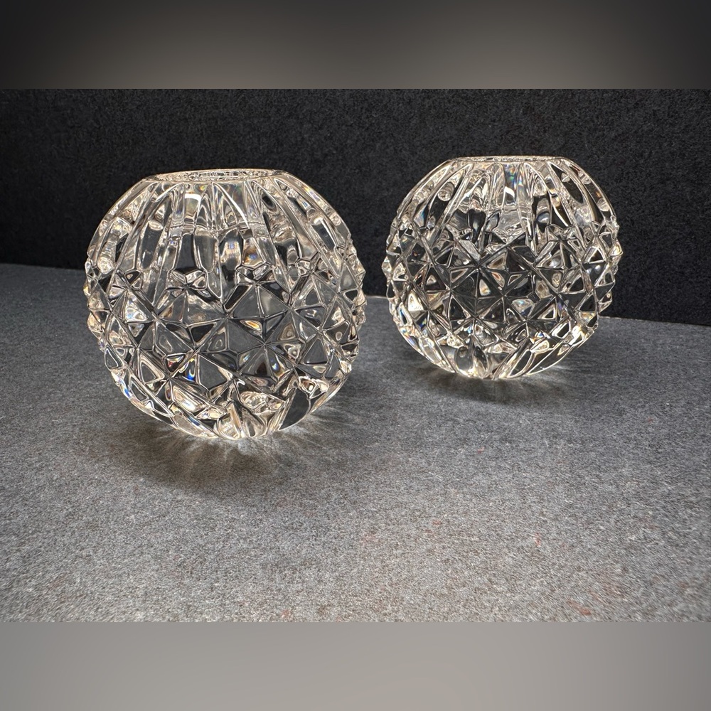 Waterford Crystal Ball Lismore pattern candle holders - Picture 3 of 10